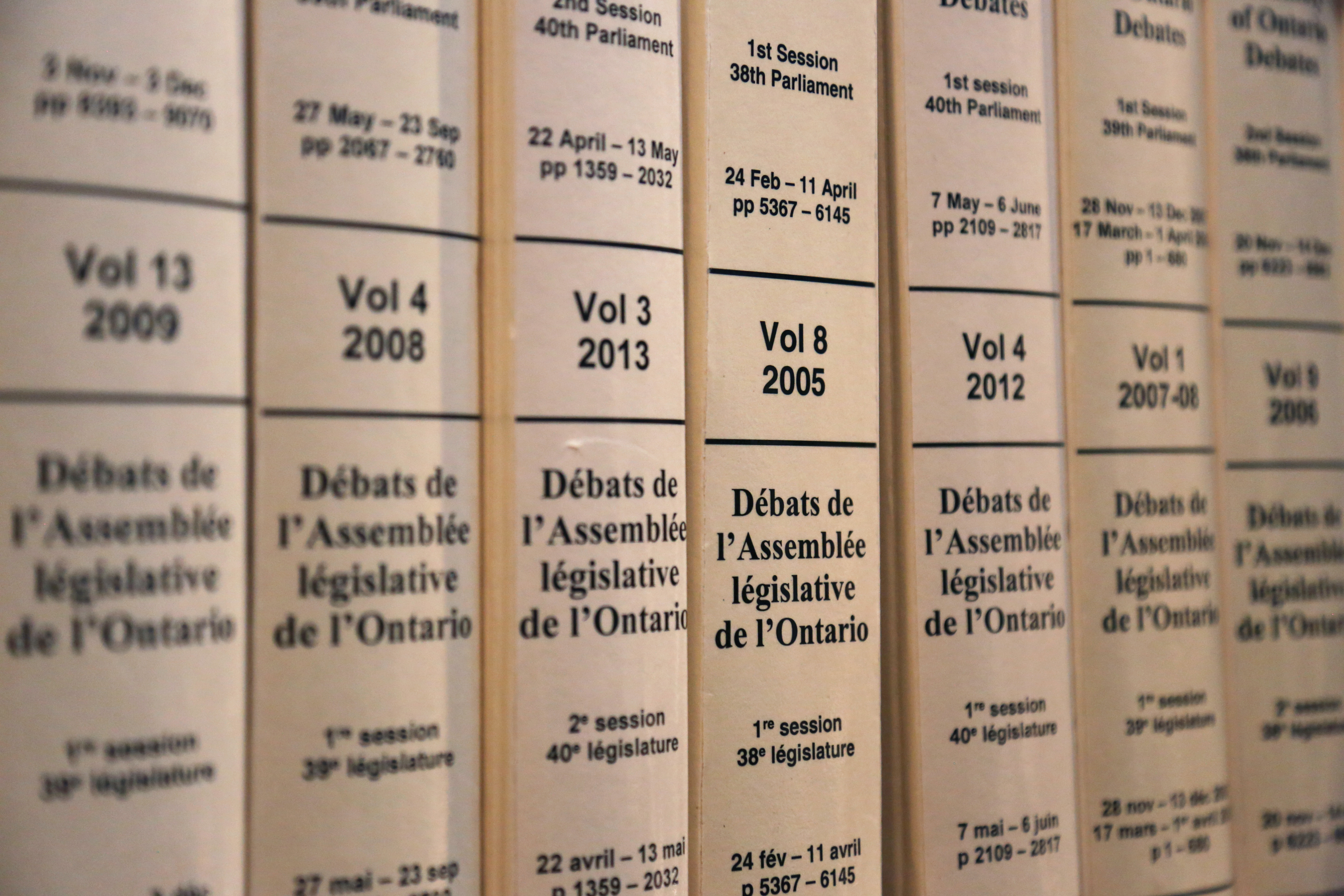 several bound volumes of Hansard