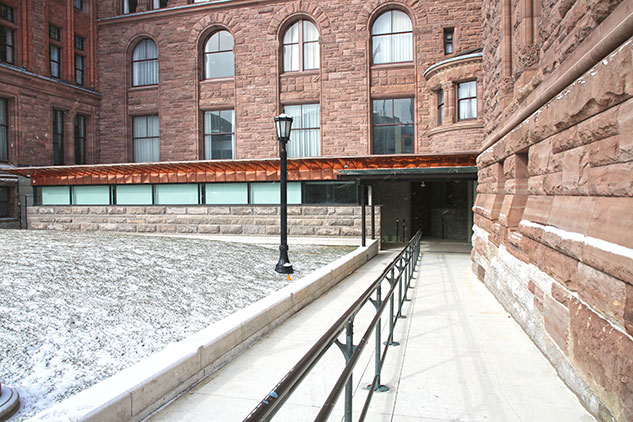 exterior view of ramp leading to new entrance