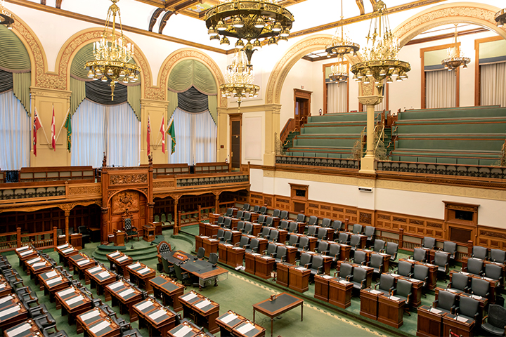 Legislative Chamber with no one in it